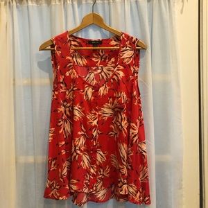 Style & Co Fiji Fauna Coral Sleeveless Floral Top